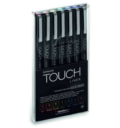 Набор линеров Touch Liner Brush 7 цветов (перо-кисть)