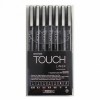 Набор линеров Touch Liner, 7 шт (0.05 мм – 0.8 мм, Chisel, Вrush), черные