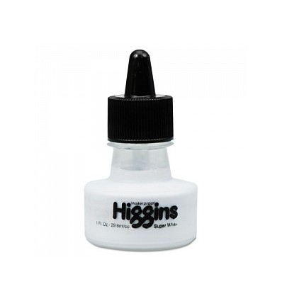 Пигментные чернила HIGGINS Pigment-Based Super White (супер белые), водостойкие 29,6 мл