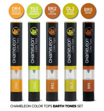 Набор цветовых блендеров Chameleon Color Tops Earth Tones, 5 шт. оттенки земли