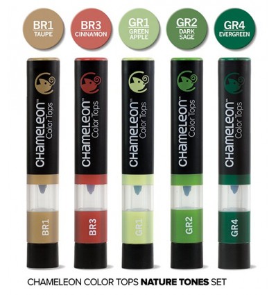 Набор цветовых блендеров Chameleon Color Tones Nature Tones, 5 шт. природные тона
