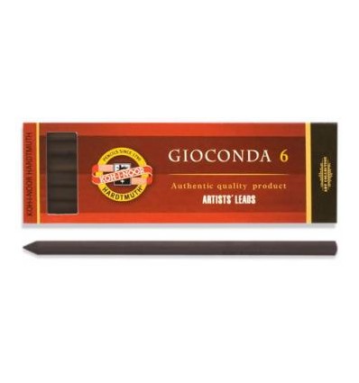 Сепия для цангового карандаша KOH-I-NOOR Gioconda 4378, темно-коричневая, 5,6 мм, 6 шт./уп