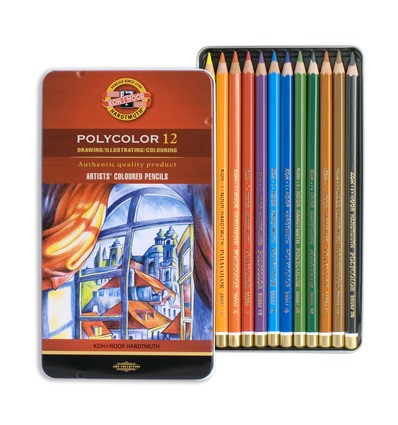 Карандаши цветные Koh-i-Noor Polycolor 3822, металлическая коробка, 24 цвета