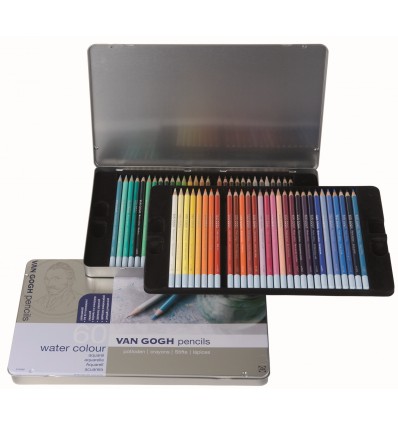 Набор цветных акварельных карандашей VAN GOGH 60 цветов, в металлической коробке