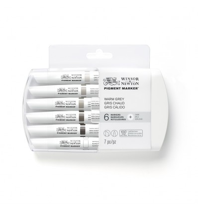 Набор маркеров двусторонних Pigment Marker Winsor Newton, 6шт оттенков теплый серый