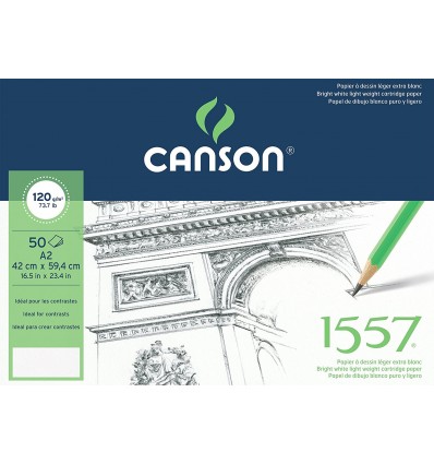Альбом для графики CANSON 1557 А2 42*59.4см, 120гр. 50л., бумага малое зерно, склейка