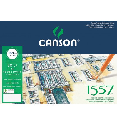 Альбом для графики CANSON 1557 А2 42*59.4см, 180гр. 30л., бумага малое зерно, склейка