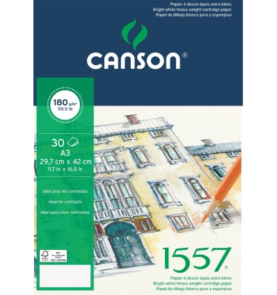 Альбом для графики CANSON 1557 А3 29.7*42см, 180гр. 30л., бумага малое зерно, склейка