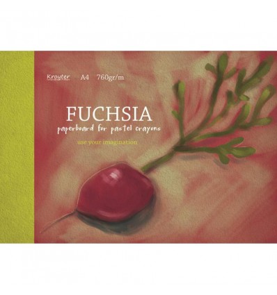 Альбом для рисования пастелью Kroyter FUCHSIA 7620, А4 10л., 760 гр, Бумага Фуксия, Склейка