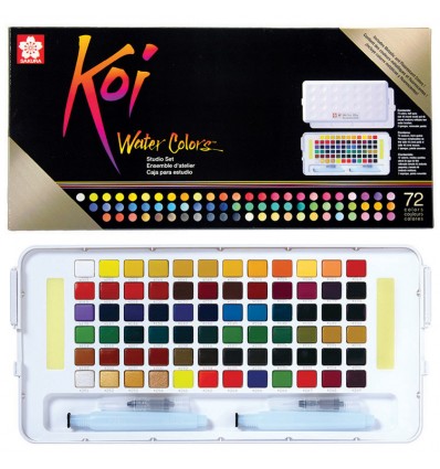 Набор акварельных красок SAKURA Koi 72 цвета в кюветах по 2,5мл