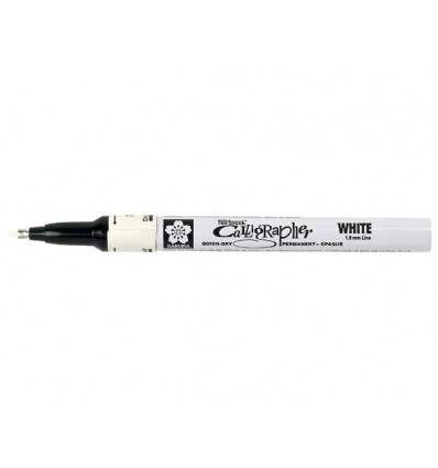 Маркер SAKURA Pen-Touch Calligrapher, плоский средний стержень 1.8мм, Цвет: Белый