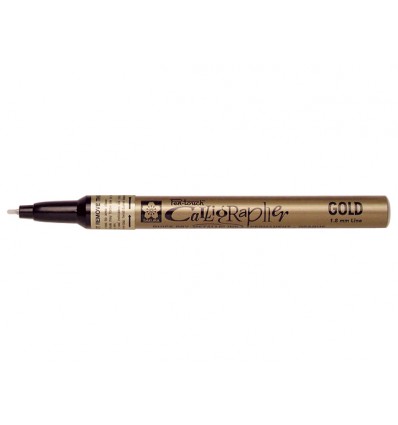 Маркер SAKURA Pen-Touch Calligrapher, плоский средний стержень 1.8мм, Цвет: Золотой