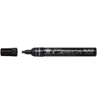 Маркер SAKURA Pen-Touch Calligrapher, плоский толстый стержень 5мм, Цвет: Черный