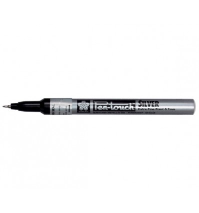 Маркер декоративный SAKURA Pen-Touch, круглый тонкий стержень 0.7мм, Цвет: Серебряный