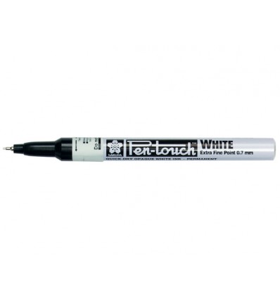 Маркер декоративный SAKURA Pen-Touch, круглый тонкий стержень 0.7мм, Цвет: Белый