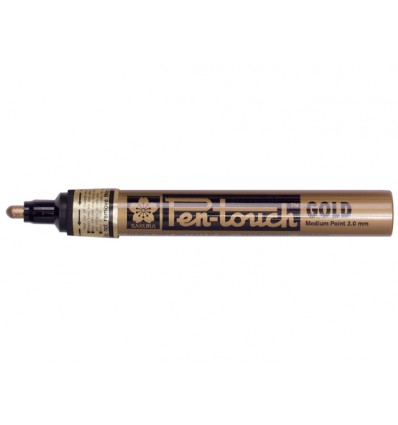 Маркер декоративный SAKURA Pen-Touch, круглый толстый стержень 2.0мм, Цвет: Золотой