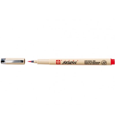 Капиллярная ручка Pigma Brush SAKURA, кисть, Цвет: Красный