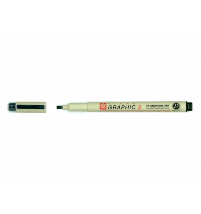 Капиллярная ручка Pigma Graphic 3 SAKURA, 3.0мм, Цвет: Черный