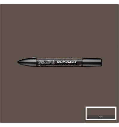 Маркер Winsor&Newton Brushmarker, двусторонний 2 пера (кисть и долото), Цвет: WG5 Серый теплый 5