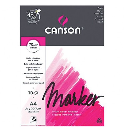 Альбом для маркеров Marker Layout CANSON, А4 21*29.7см., 70гр/м.кв., бумага экстра гладкая, 70л склейка