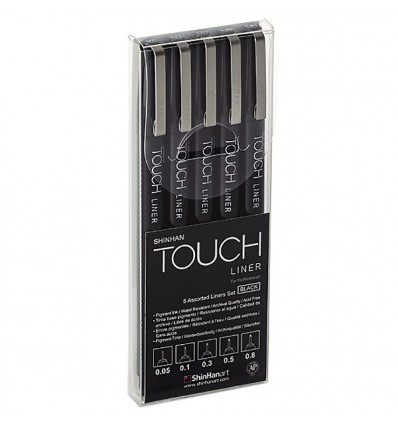 Набор линеров Touch Liner, 5 шт (0.05 мм – 0.8 мм), черные