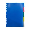 Разделитель листов разноцветный Attache А5 (210х148мм), пластиковый, 5 листов