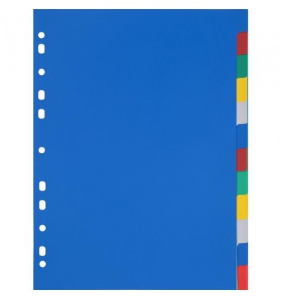 Разделитель листов разноцветный Attache А4 (290x210мм), пластиковый, 12 листов