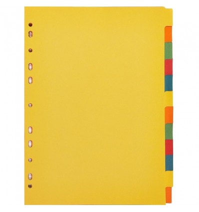 Разделитель листов разноцветный Attache А4 (290x210мм), картонный, 12 листов