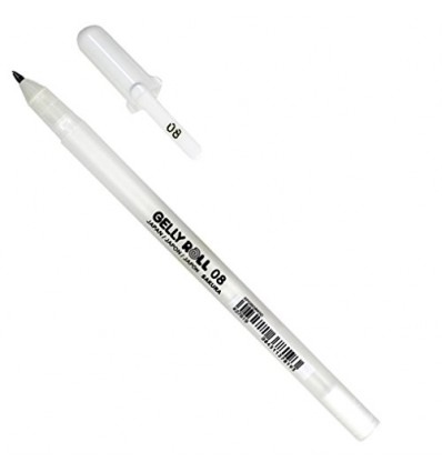 Ручка гелевая Sakura Gelly Roll 08, средняя 0,4мм, Цвет: Белый