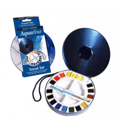 Набор акварельных красок в кюветах DALER ROWNEY Aquafine, 18 цветов, металлический пенале