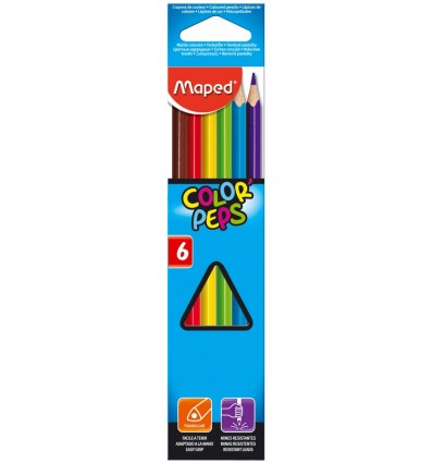 Карандаши цветные треугольные MAPED Color'Peps, 6 цветов