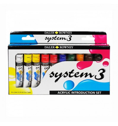 Набор акриловых красок DALER ROWNEY SYSTEM 3 STARTER SET, 10 цветов в тубах по 22мл