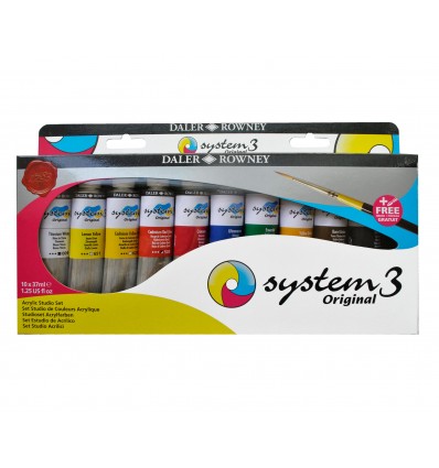 Набор акриловых красок DALER ROWNEY SYSTEM 3 STARTER SET, 10 цветов в тубах по 37мл