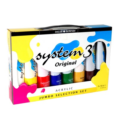 Набор акриловых красок DALER ROWNEY SYSTEM 3 STARTER SET, 8 цветов в тубах по 150мл