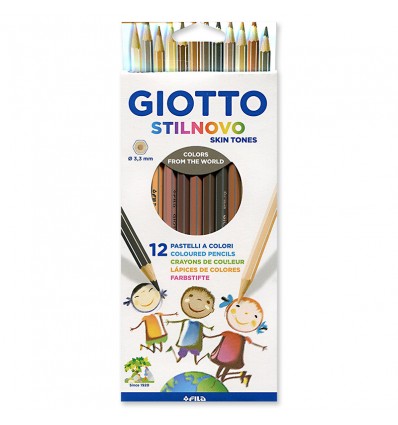 Набор цветных карандашей GIOTTO Stilnovo SKINTONES (Оттенки кожи), 3,3мм, 12 цветов