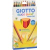 Набор цветных утолщенных треугольных карандашей GIOTTO Elios GIANT TRIANGULAR woodfree, 12 цветов в картонной коробке