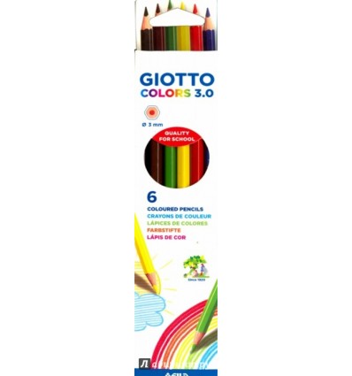 Набор цветных карандашей GIOTTO COLORS 276800, 6 цветов в картонной коробке
