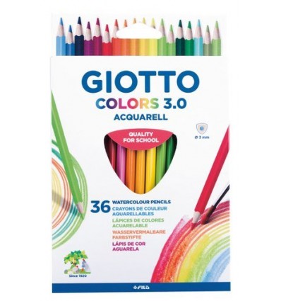 Набор цветных акварельных карандашей GIOTTO COLORS 3.0 277300, 36 цветов в картонной коробке