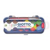 Краски акварельные GIOTTO acquerelli с кистью и белой гуашью, 12 цвета в пластиковом пенале 