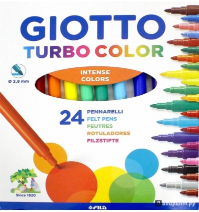Набор фломастеров GIOTTO TURBO color 2.8мм, 24 цвета
