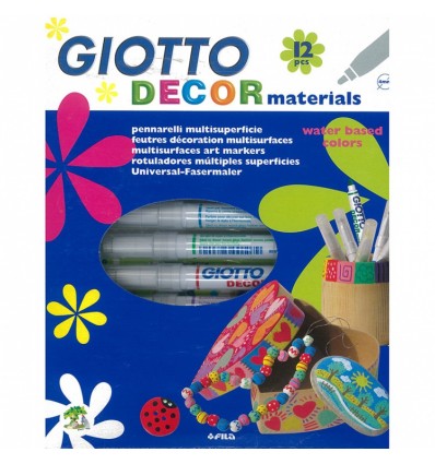 Набор фломастеров для декорирования GIOTTO DECOR MATERIALS, 12 цветов