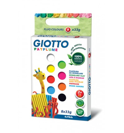 Пластилин флюорисцентный GIOTTO PATPLUME FLUO 513200, 8 цветов по 33 гр