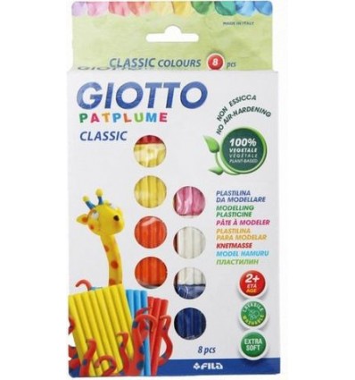 Пластилин GIOTTO PATPLUME CLASSIC 513600, 8 цветов по 33гр