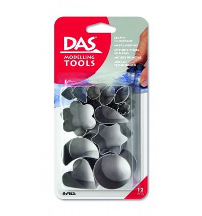 Металлические молды (формы) различной конфигурации DAS Metal Moulds 344000, для лепки и моделирования, 12 шт