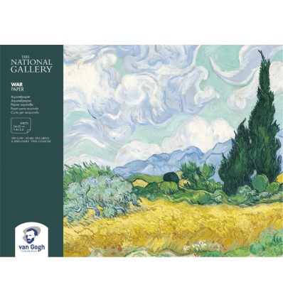 Альбом для акварели ROYAL TALENS Van Gogh National Gallery, 24х32см, 300гр, ФИН мелкозернистая, 12л склейка по 4-м сторонам