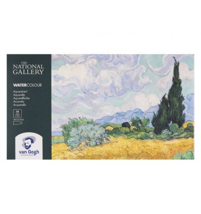 Акварельные краски в кюветах ROYAL TALENS Van Gogh National Gallery, 18 цветов, пластиковый короб + 2 тубы и кисть