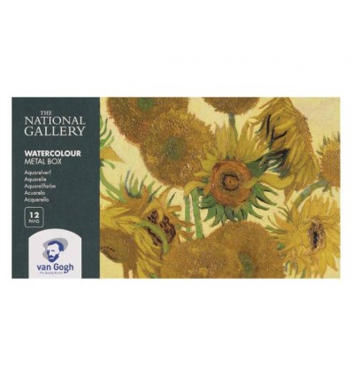 Акварельные краски в кюветах ROYAL TALENS Van Gogh National Gallery, 12 цветов, металлический короб с кистью