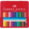 Набор цветных трехгранных карандашей FABER-CASTELL GRIP 2001, 24 цвета в металлической коробке