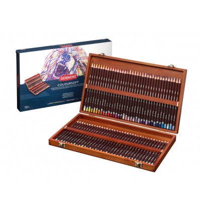 Набор цветных карандашей Derwent COLOURSOFT 72 цвета, в деревянной коробке