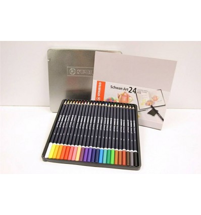 Набор цветных карандашей STABILO SCHWAN ART, 24 цвета в металлической коробке